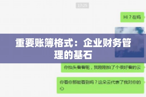 重要账簿格式：企业财务管理的基石